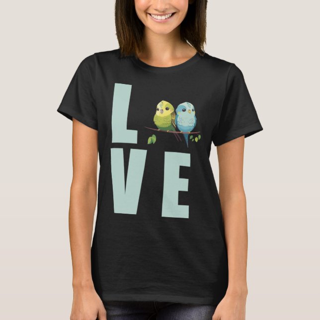 Kärlek Budgie Mamma Budgerigar Parakeet Bird Pullo T Shirt (Framsida)