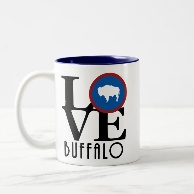 KÄRLEK Buffalo Wyoming 11oz Två-Tonad Mugg (Vänster)