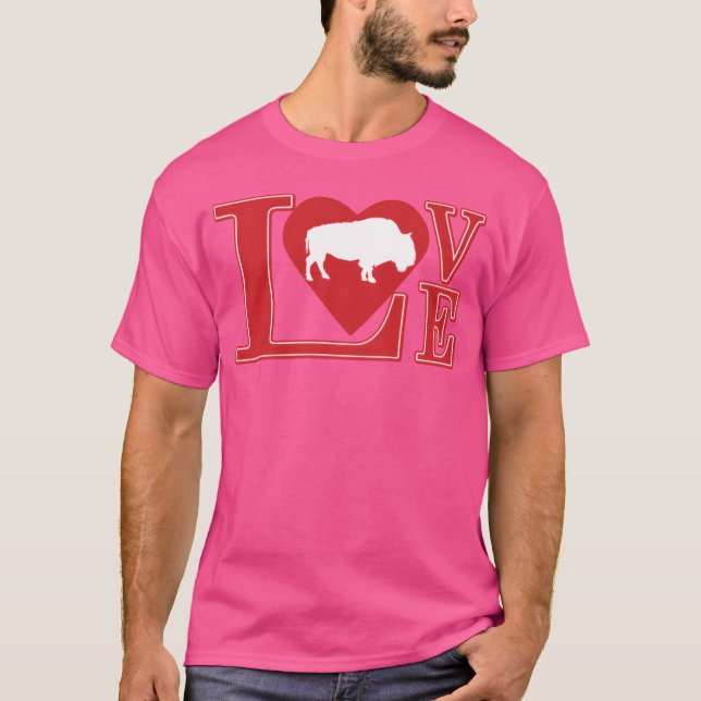 Kärlek bufflar rolig t shirt (Framsida)