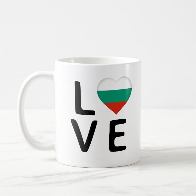 Kärlek - Bulgarien Flagga Kaffemugg (Vänster)