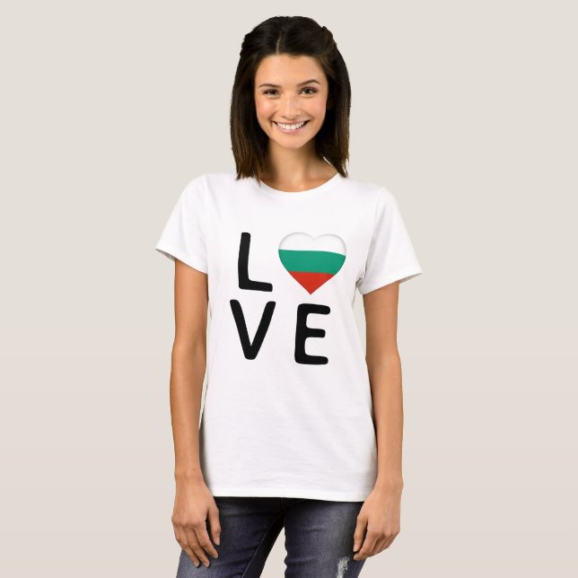 Kärlek - Bulgarien Flagga T Shirt (Hel framsida)