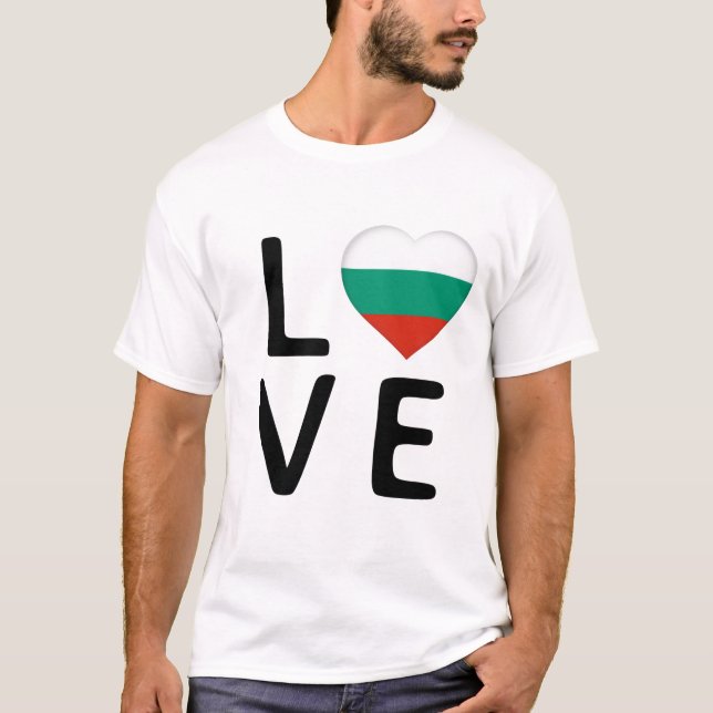 Kärlek - Bulgarien Flagga T Shirt (Framsida)