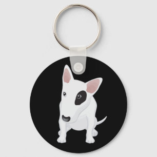 Kärlek Bull Terrier Puppy Hund Black Keychain Nyckelring