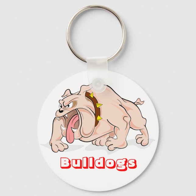 Kärlek Bulldog Tecknad Bulldog Puppy Hund Keychain Nyckelring (Framsida)
