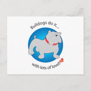 Kärlek Bulldog Vykort
