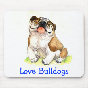 Kärlek Bullhund Lycklig Puppy Tecknad Bulldog Mou Musmatta