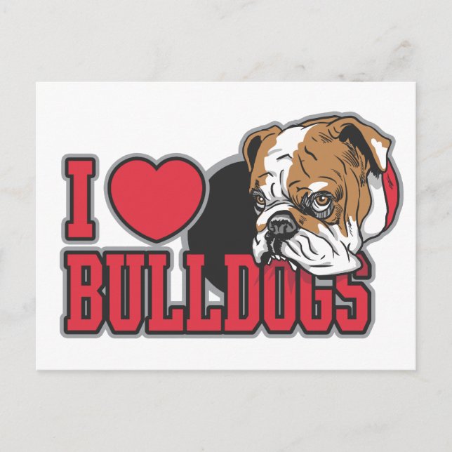 Kärlek Bullhund Vykort (Framsida)
