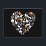 Kärlek Bunnies Funny Rabbit Heart Helg Vykort<br><div class="desc">Kärlek Bunnies Funny Rabbit Heart</div>