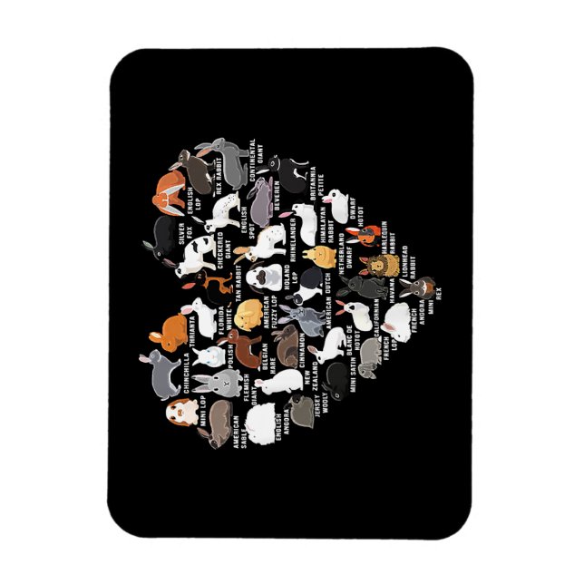 Kärlek Bunnies Funny Rabbit Heart Magnet (Vertikal)