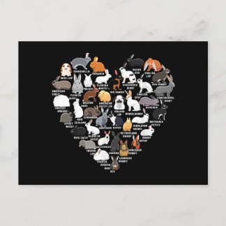 Kärlek Bunnies Funny Rabbit Heart Vykort