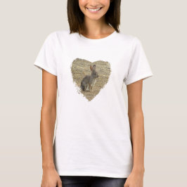 Kärlek Bunnies Heart Desert Animal Photo Rabbit T Shirt
