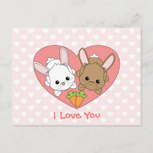 Kärlek Bunnies Vykort