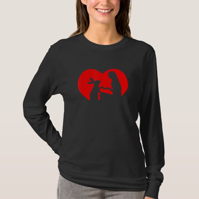 Kärlek Bunnies Woman Heart Bunny Rabbit Bunny Hear T Shirt (Framsida)