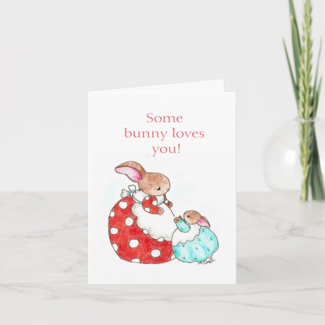 Kärlek Bunny Card Kort (Framsida)