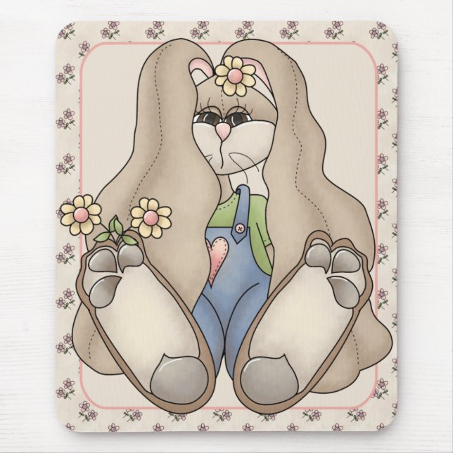 Kärlek Bunny Mousepad Musmatta (Framsidan)