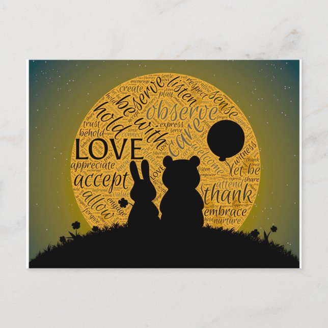 Kärlek bunny vykort (Framsida)