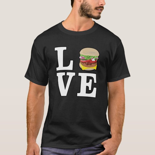 Kärlek Burger T Shirt (Framsida)