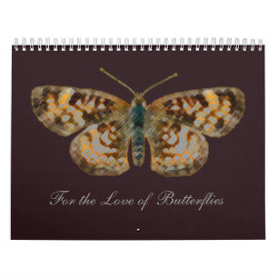 Kärlek Butterflies Butterfly och Blomsterfotografi Kalender