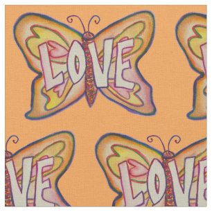 Kärlek Butterfly inspirationgivande Ord Fabric Mat Tyg