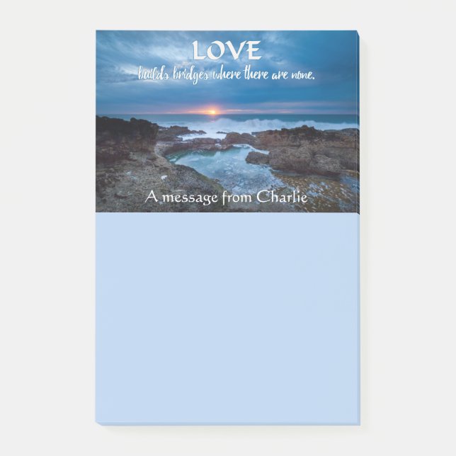 Kärlek Bygger Bridges anpassningsbar PostIT-anteck Post-it Block (Framsida)