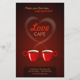Kärlek Cafe-flygare Flygblad