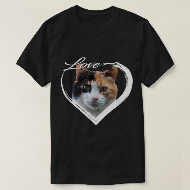 Kärlek Calico Kattunge Callie Cat Lover T Shirt (Design framsida)