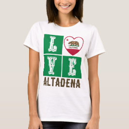 Kärlek California Statlig flagga Heart Altadena T Shirt