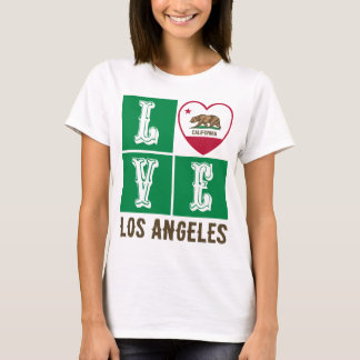 Kärlek California Statlig flagga Heart Los Angeles T Shirt