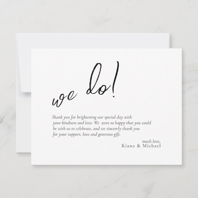 Kärlek Calligraphy Bröllop Photo Tack B&W ID940 (Baksida)