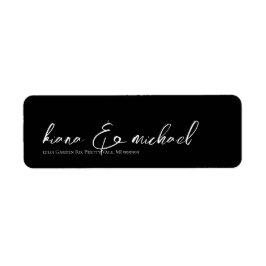 Kärlek Calligraphy Namn & Adress White ID940 Returadress Etikett