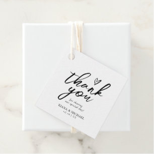 Kärlek Calligraphy Tack Blommigt Black B&W ID940 Gåvor Etiketter