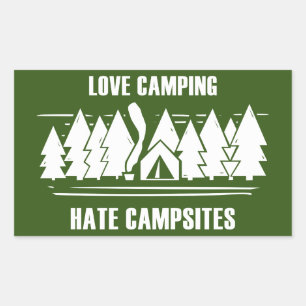 Kärlek Camping, Hate Campsites Rektangulärt Klistermärke