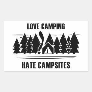 Kärlek Camping, Hate Campsites Rektangulärt Klistermärke
