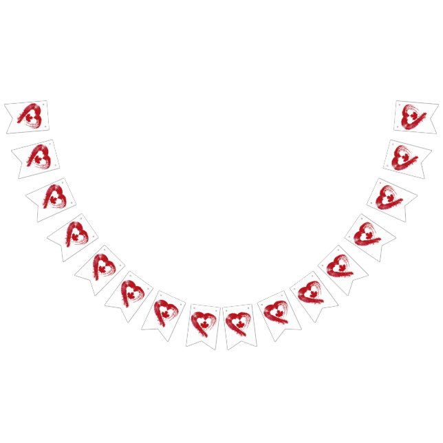 Kärlek Canada Bunting Flaggor (Alla)