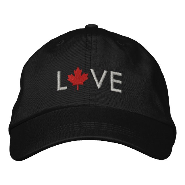 Kärlek Canada Cap - Canada Maple Löv Hat Broderad Keps (Framsida)