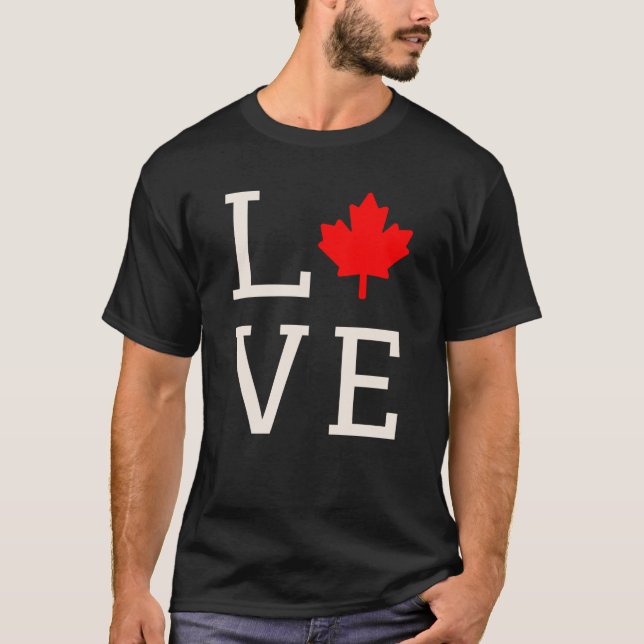 kärlek canada maple löv canadian t shirt (Framsida)