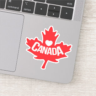 Kärlek canadas rödspätta löv klistermärken
