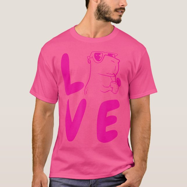 Kärlek Capybara T Shirt (Framsida)