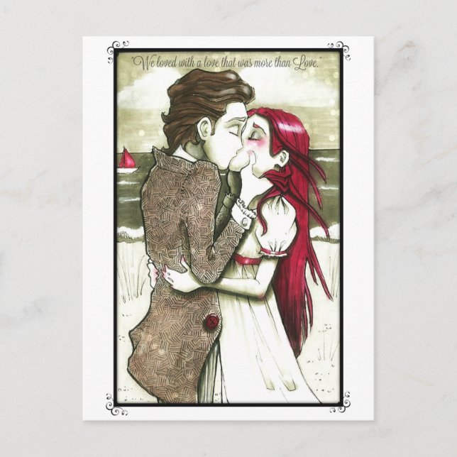 Kärlek Card Edgar Allan Poe-citat Vykort (Framsida)