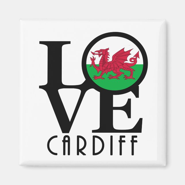 KÄRLEK Cardiff Wales Magnet (Framsidan)