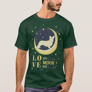 Kärlek Cardigan Welsh Corgi till Måne T Shirt