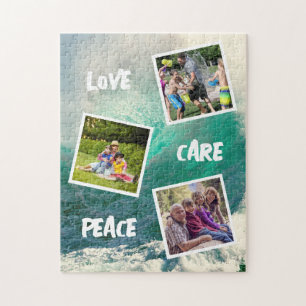 Kärlek Care Peace   Fotokollage för familjen   Oce Pussel
