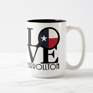 KÄRLEK Carrollton Texas 15oz Två-Tonad Mugg