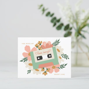Kärlek Cassette Valentine Vykort