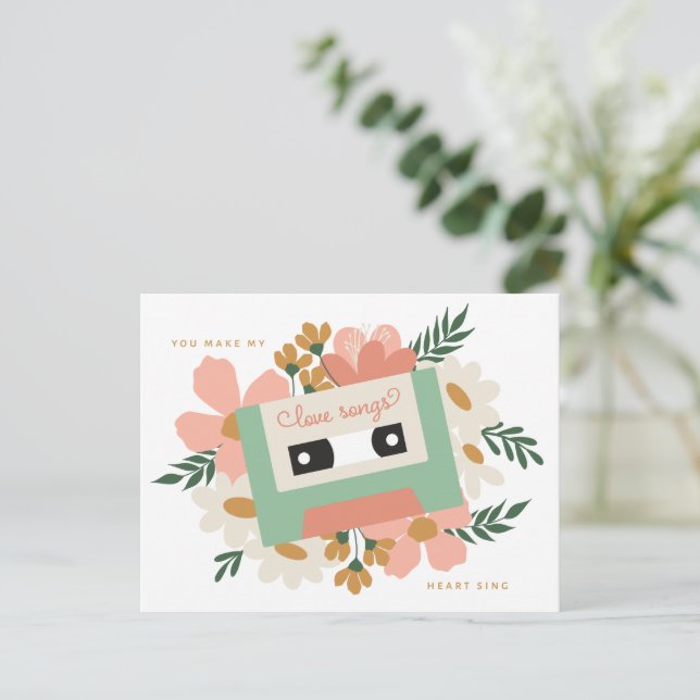Kärlek Cassette Valentine Vykort (Stående Fram)