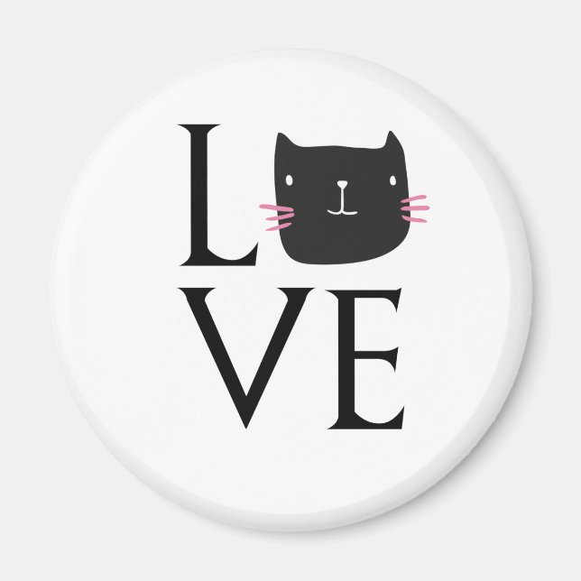 KÄRLEK CAT COFFEE KOPP MAGNET (Framsidan)