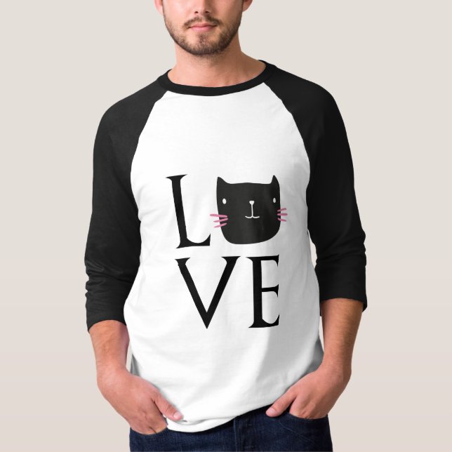 KÄRLEK CAT COFFEE KOPP T SHIRT (Framsida)