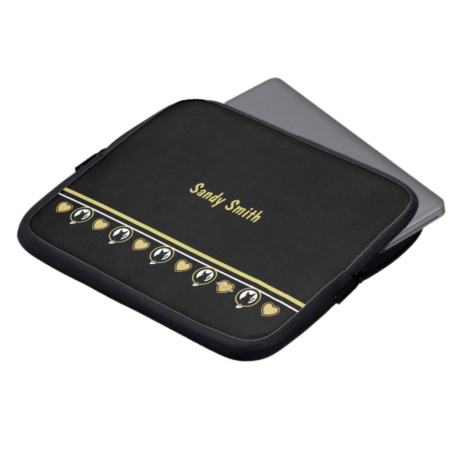 Kärlek Cat Electronics Bag av Poet Adiela Akoo Laptop Fodral (Framsida topp)