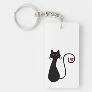 Kärlek Cat Nyckelring