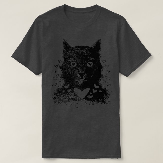Kärlek Cat T Shirt (Design framsida)